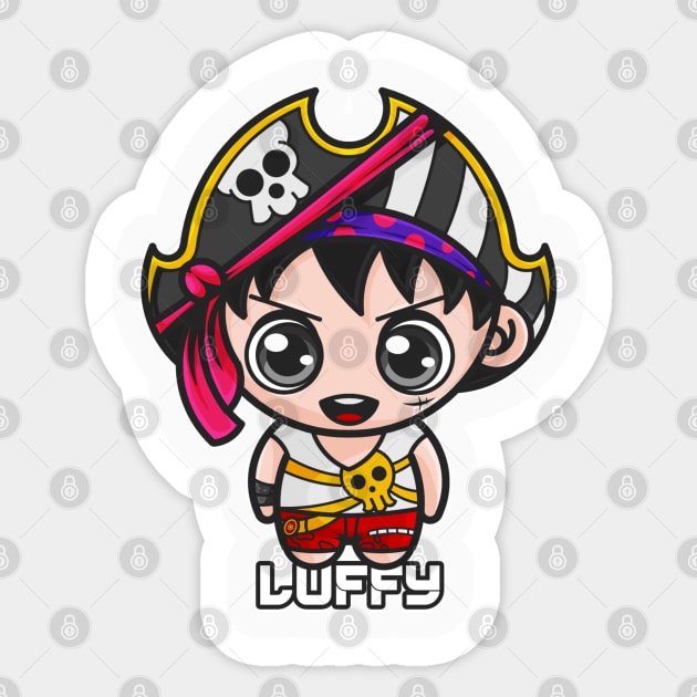 Tiny Luffy Red Sticker by mysticpotlot